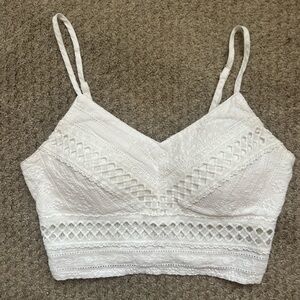 Rebellion White Lace Crop Top